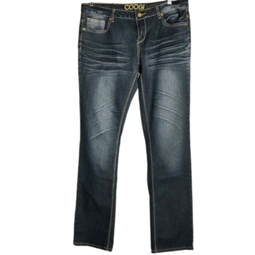 COOGI 5-Pocket Jeans, Rainbow Logo Embroidery Whiskering - 11/12